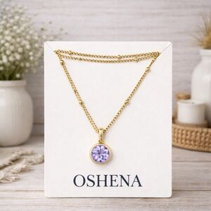 Oshena - Birthstone Necklace -  Alexandrite Gemstone & 18k Gold - New